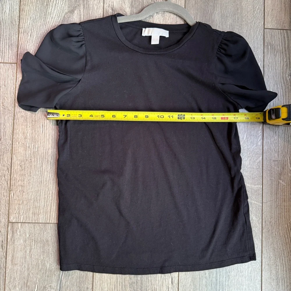 MICHAEL Michael Kors Classic Black Top with Statement Sleeve - Picture 9 of 9
